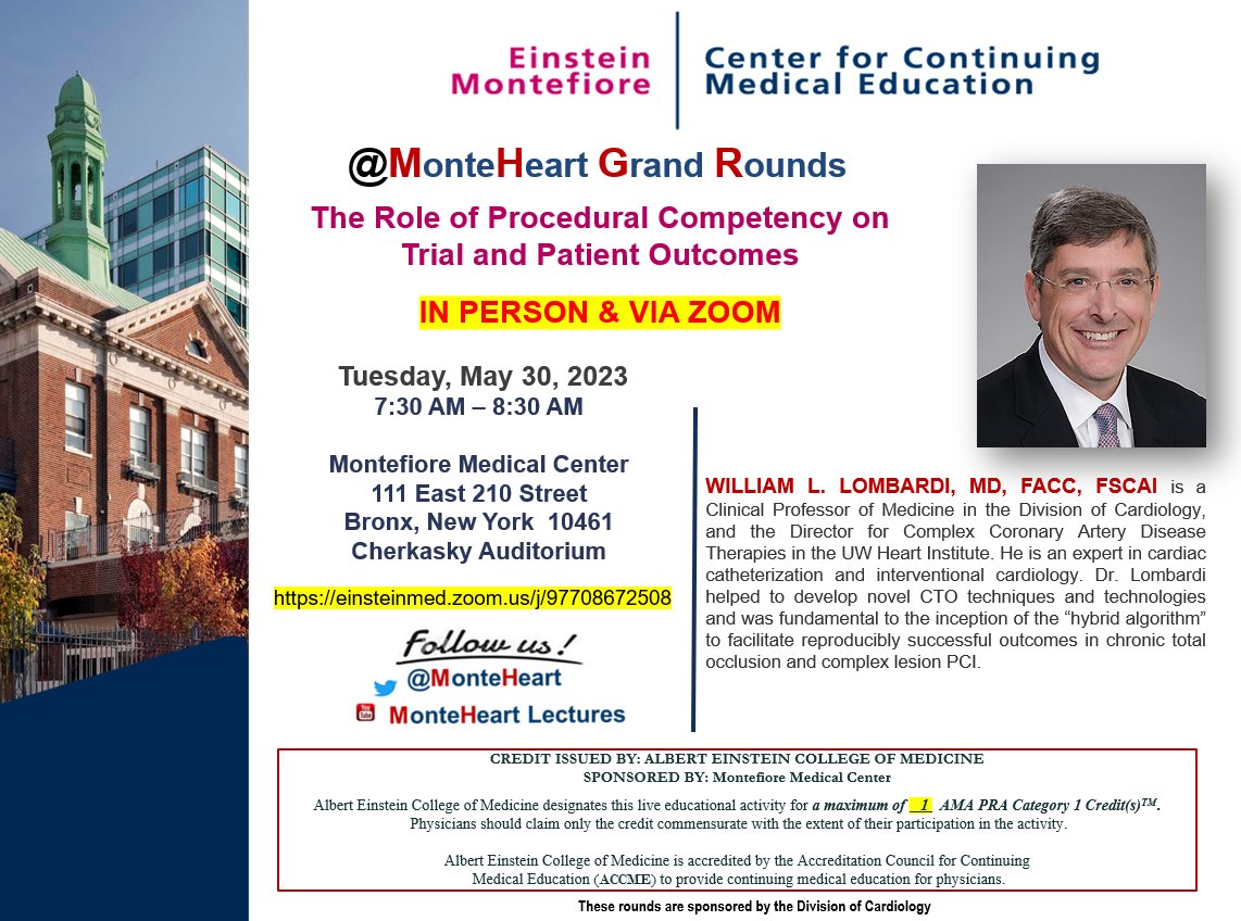 MonteHeart's tweet photo. Welcome to another @MonteHeart Grand Rounds, on Tuesday, May 30th, from 7:30 am - 8:30 am EST. 
via Zoom 👉🔗https://t.co/K9yktKBXra https://t.co/FriEWzj23E