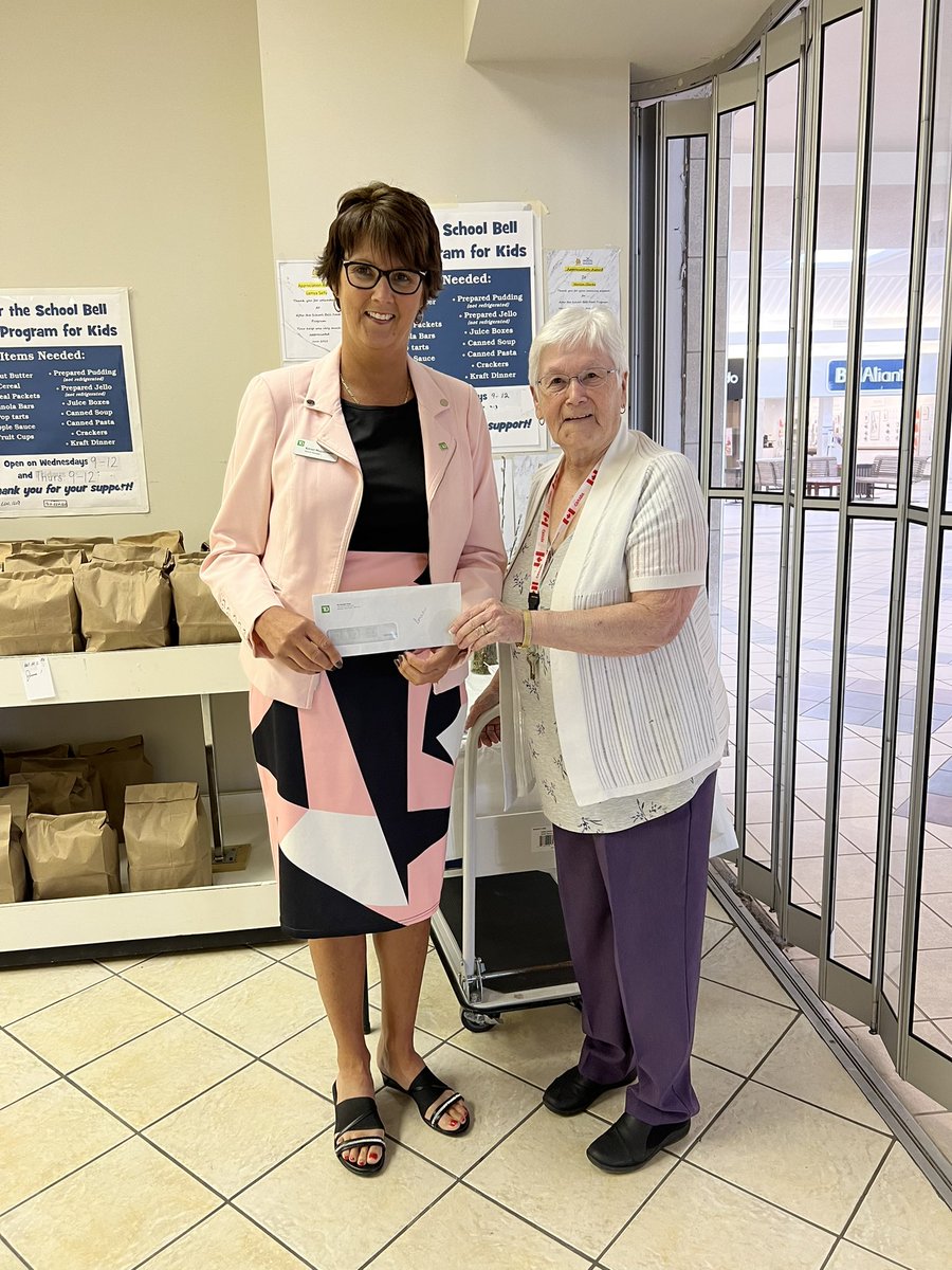 TD Team Amherst supporting “After the School Bell Program”  providing food and security to children in need in our community all year round @DylanTufford_TD