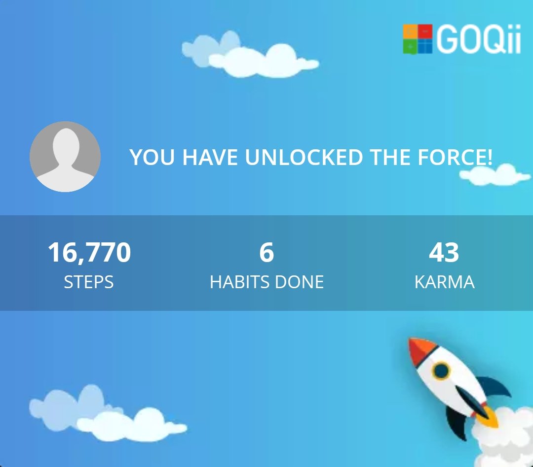 Followed all habits given by my coach today!  #BeTheForce @GOQii