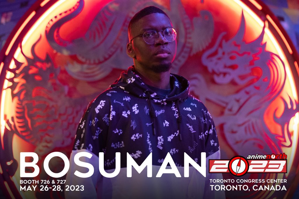 bosumanapparel's tweet photo. We are makin’ our way to Toronto for Anime North on May 26-28, 2023. Booth 726 & 727
-Bosuman
#animenorth #bosuman #japanesestreetwear #japanesestreetfashion #soundeffects #harajukufashion https://t.co/VjCQP3EAFf