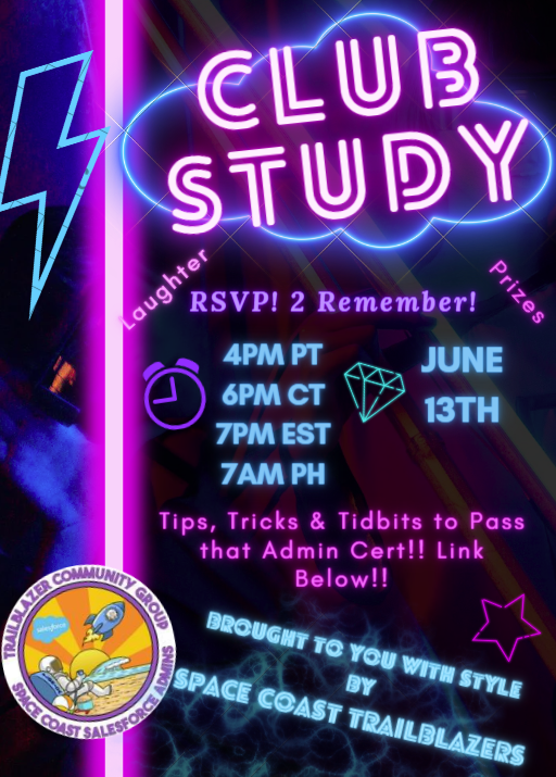 Space Coast Salesforce Trailblazer Community Group (@spacesalesforce) on Twitter photo Club Study wants you (cool base in back ground)!! RSVP NOW #awesomeadmins <a href="/salesforce/">Salesforce</a>
trailblazercommunitygroups.com/events/details… Club Study wants you (cool base in back ground)!! RSVP NOW #awesomeadmins <a href="/salesforce/">Salesforce</a>
trailblazercommunitygroups.com/events/details…