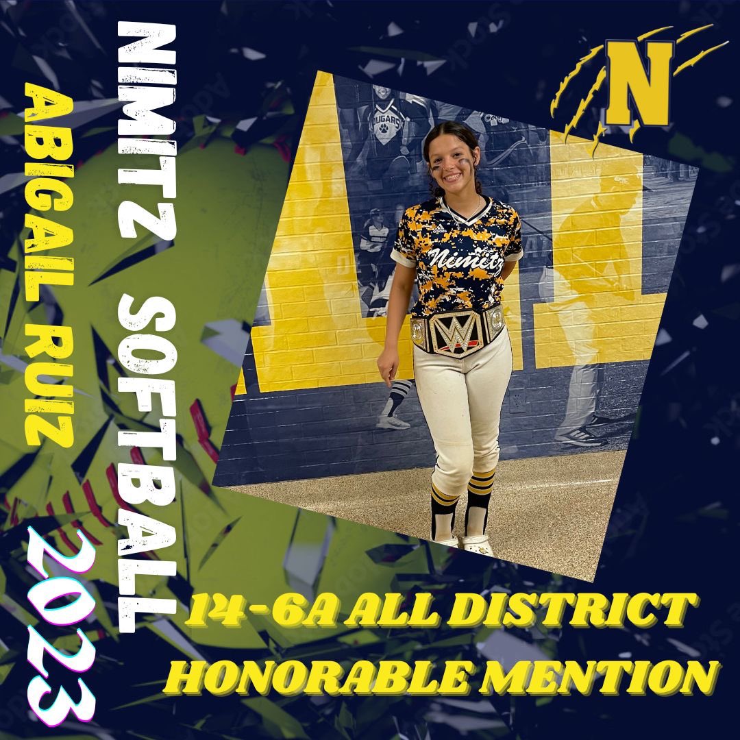 Nimitz Softball (@softballnimitz) on Twitter photo ๐ฃ๏ธ๐ Congratulations Abi ๐ ๐ฅ 14-6A All District Honorable Mention <a href="/Coach_Harmon/">Cornelius Harmon, M.Ed</a> <a href="/Abigail08867574/">Abigail Ruiz</a> ๐ฃ๏ธ๐ Congratulations Abi ๐ ๐ฅ 14-6A All District Honorable Mention <a href="/Coach_Harmon/">Cornelius Harmon, M.Ed</a> <a href="/Abigail08867574/">Abigail Ruiz</a>