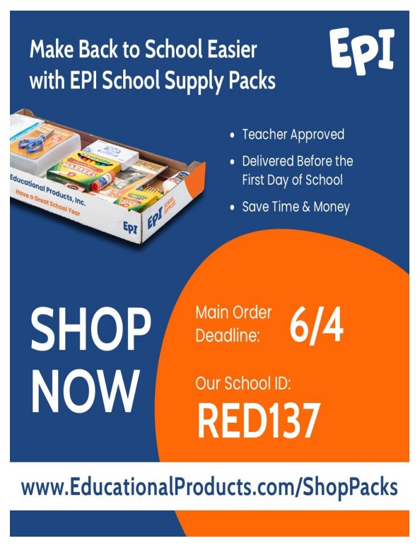 redcedar_ele's tweet photo. Get back to school shopping done early and support the PTO!  Go to https://t.co/7v5FzZNhDR and use our school ID: RED137 to order school supplies for next year.  Place your order by June 4. https://t.co/pngle6vg7N