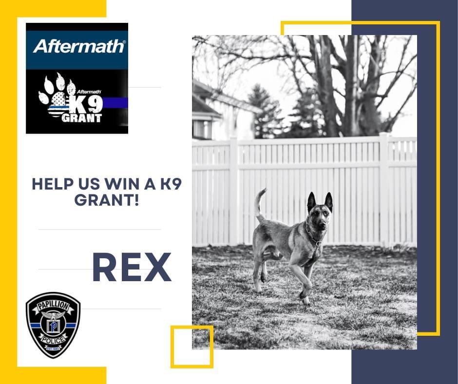 papillionpolice's tweet photo. 🚓💙🐾 It's time to vote! 🐾💙🚓
Help us win a K9 Grant from Aftermath Cares to support our K9 Unit. 
Visit https://t.co/ClWpbIii4v to vote! 
Cast  your vote EVERY DAY-6/5!. (You can vote once every 24 hours per device- remember, every vote counts!)
#AftermathK9Grant #policingwithpride #k9unit