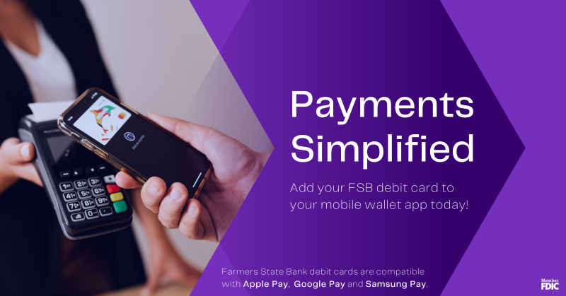 Did you know you can tap and pay with your phone, using your FSB debit card? Add your FSB debit card to the mobile wallet app of your choice, and enjoy simplified payments without carrying your physical card! #applepay #googlepay #samsungpay #mobilewallet #convenience #fsboakley