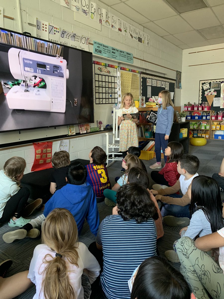 Mrs_Stevens2's tweet photo. Third grade students talked about passion projects and the process of making their passion public to second graders https://t.co/s9cFW6vyiK