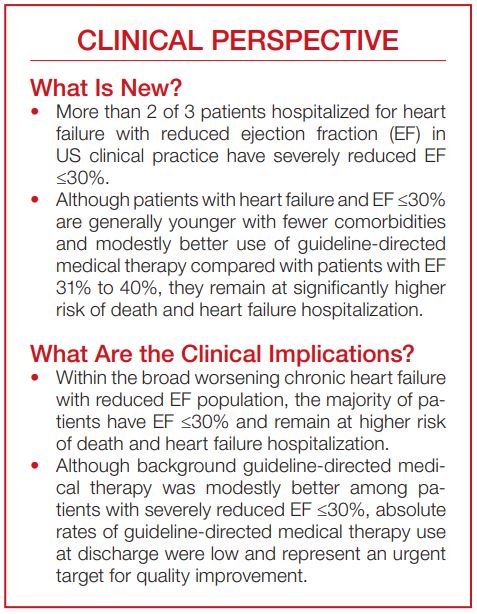 Clinical Profile, Health Care Costs, and Outcomes of Patients Hospitalized for Heart Failure With Severely Reduced Ejection Fraction. #AHAJournals @jlharrington_md @GCFMD @kofi_larry @NMHHeartdoc @DukeHFDoc @SJGreene_md ahajrnls.org/3C04I9f