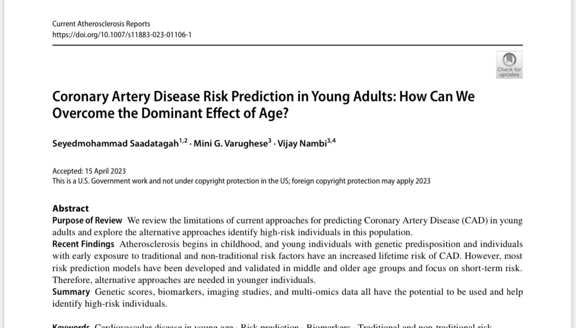Why Does the Current Primary #Prevention Approach Not Work in #Young_Adults?
Since most #ASCVD events occur at older ages, age is a dominant contributor in all #risk_estimating equations leading to very low short-term risk in the population. @BCM_CVRI @BCMHeart @BCMDeptMedicine