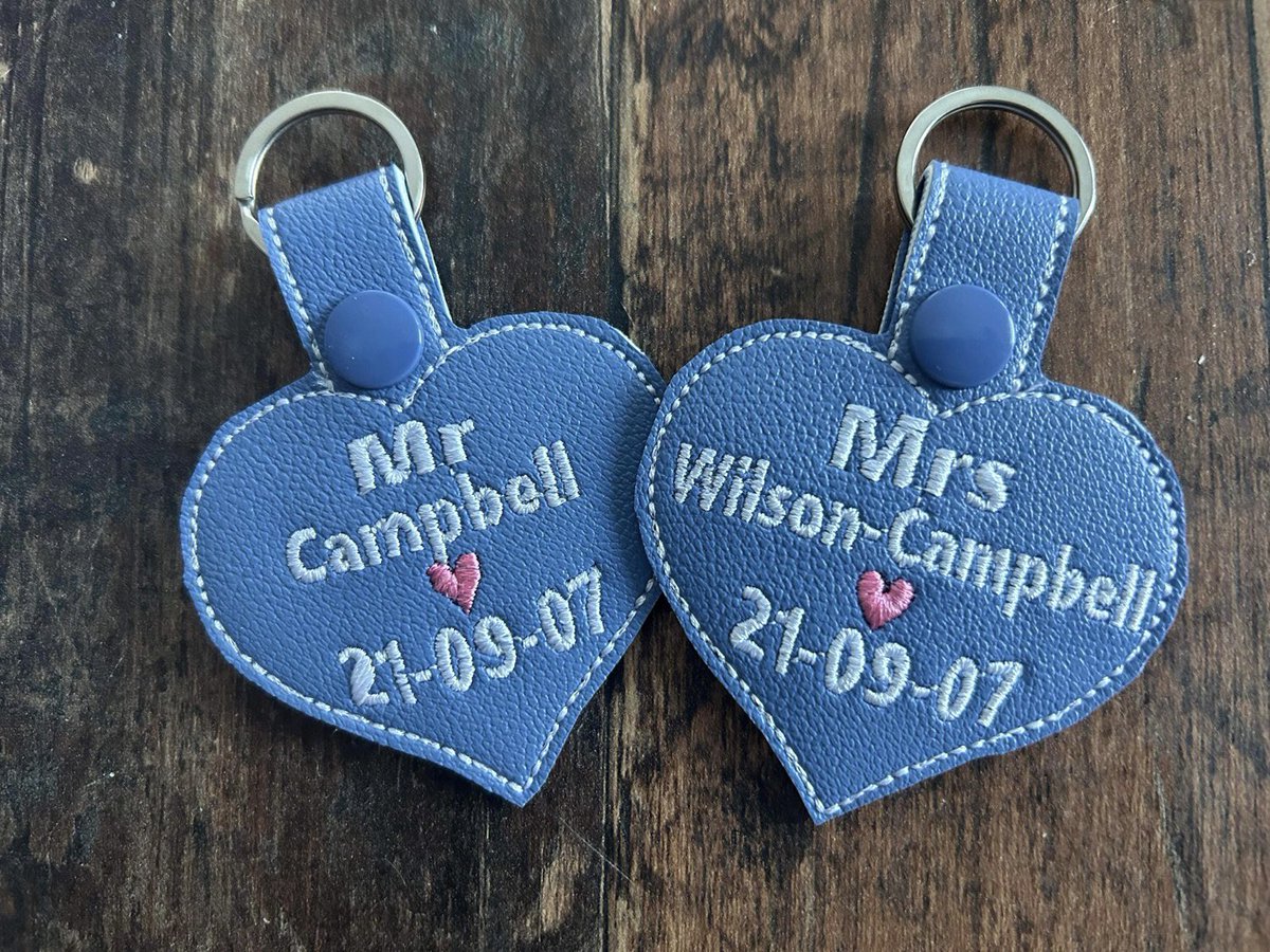 Loved making these for a very special couple #couplegift #couplekeyrings #hisandhers #personalisedkeyrings