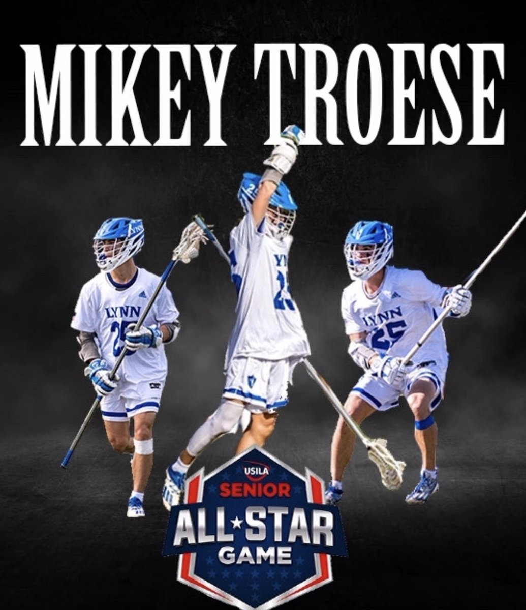 Graduate Captain Mikey Troese has been selected to play in the USILA D1/D2 Senior All Star Game. Mikey will play for the South Team against some of the best seniors in the country. Congrats Mikey and good luck Friday night!