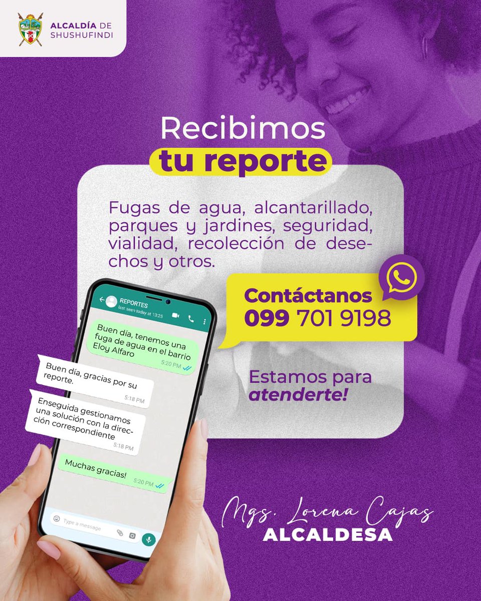 #AtentosAlTiempo 📷

Estamos atentos a cualquier situación o emergencia, cuéntanos lo que sucede en tu sector 📷estamos para atenderte.

Tus reportes los recibimos en el whatsapp.
Recuerda
#MásUnidosQueNunca 📷