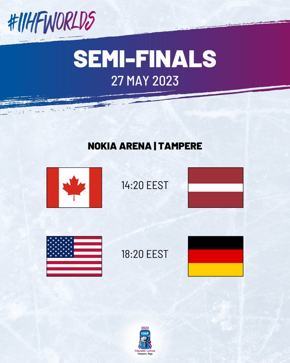 The 2023 #IIHFWorlds semi-finals are set!🔥
@hockeycanada @lhf_lv @usahockey @deb_teams