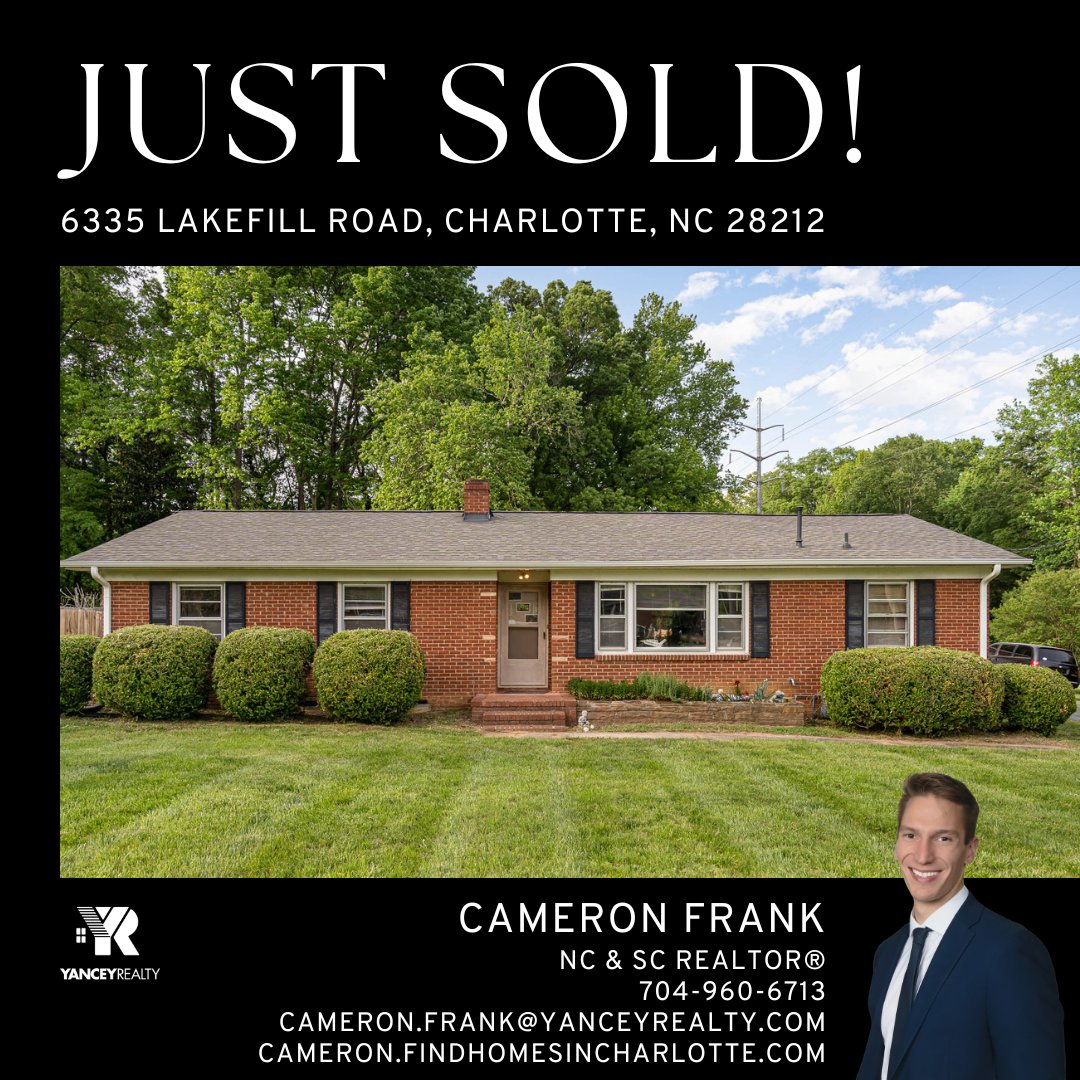 $15K over asking after receiving multiple offers & spending just 3 days on market! 👏👏 Congratulations to Cameron & his thrilled sellers!

#sold #justsold #overasking #listingagent #ncrealtor #screaltor #happysellers #wanttomove #charlottenc #yanceyrealty #makememove #realtor