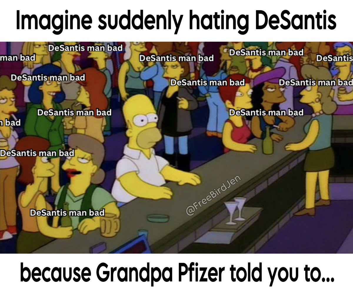 GoBlueMermaid's tweet photo. Grandpa Pfizer doesn’t tell me what to do 💪 #DeSantis2024 #Trump #Cult45 #GrandpaPfizer #MarALoco https://t.co/5PWdR9cDIR