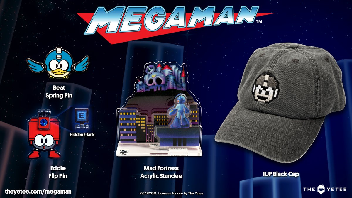 You'll always be able to slide (slide) by with a little help from your friends. An extra 1UP never hurt, either!
New official merch is available now from @theyetee:
⚙️theyetee.com/megaman