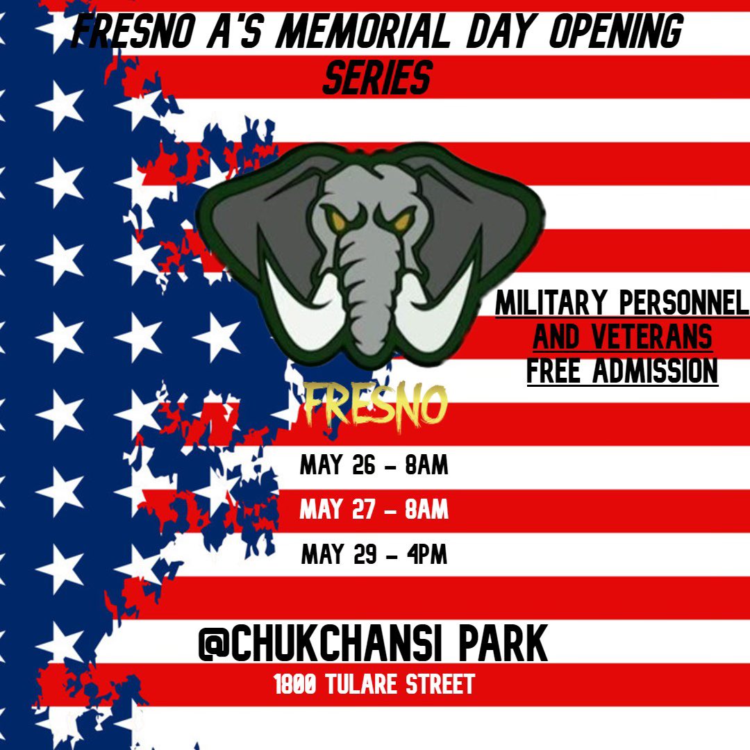 Get ready for an epic kickoff to the Summer baseball season this Memorial Day weekend with the Fresno A's collegiate baseball team! Join us as we witness the passion, talent, and teamwork on the field. Let's celebrate the start of an exciting season together!