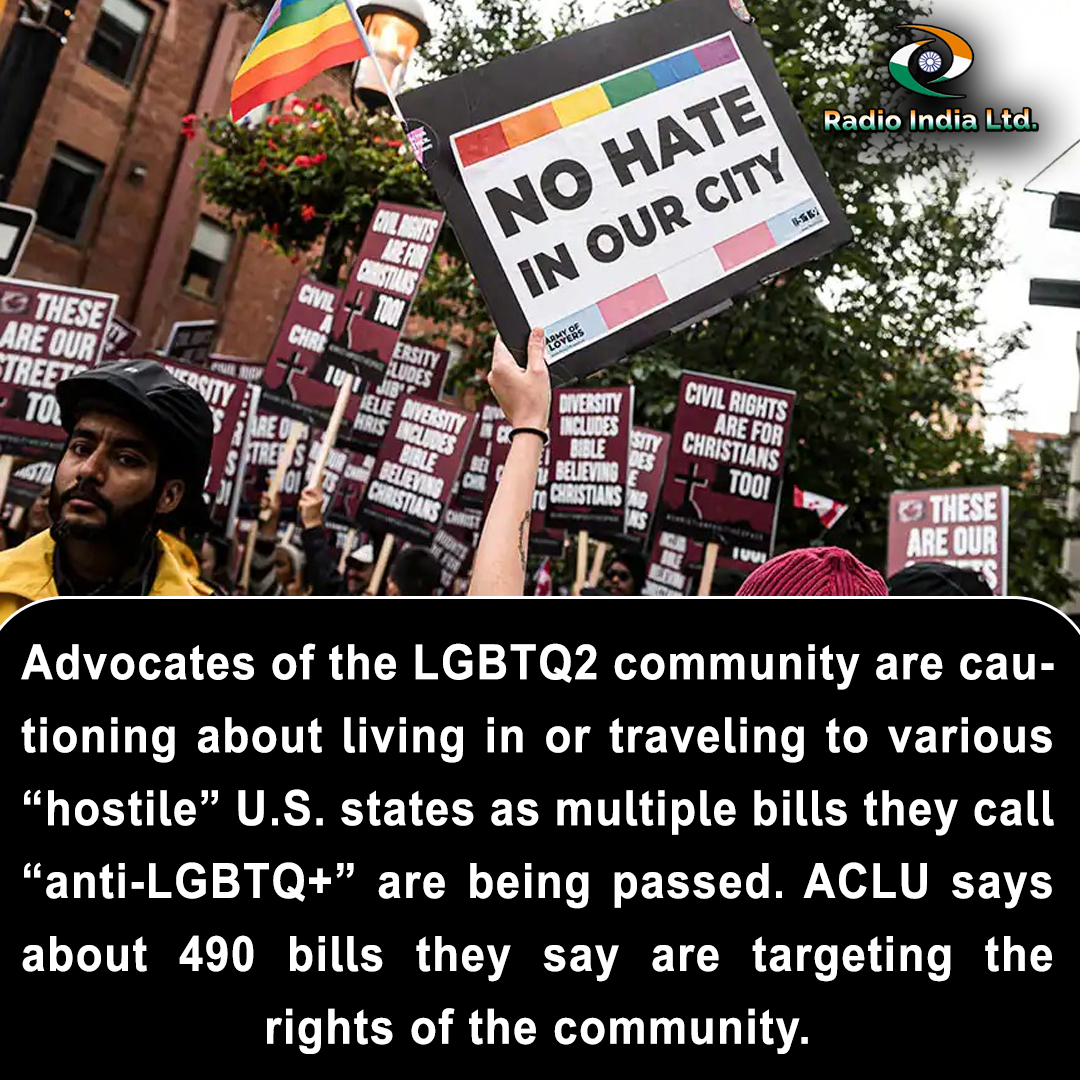 #Advocates of the #LGBTQ2community are cautioning about living in or #traveling to various “hostile” #USstates as multiple bills they call “anti-LGBTQ+” are being passed. ACLU says about 490 bills they say are #targeting the rights of the #community.