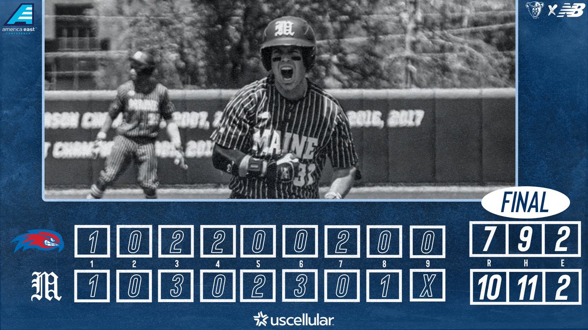 MaineBaseball's tweet photo. Final: Black Bears WIN

We take care of business in the opening round!!

#blackbearnation | #wineverything | #AEBase https://t.co/3CSvKbGHhZ