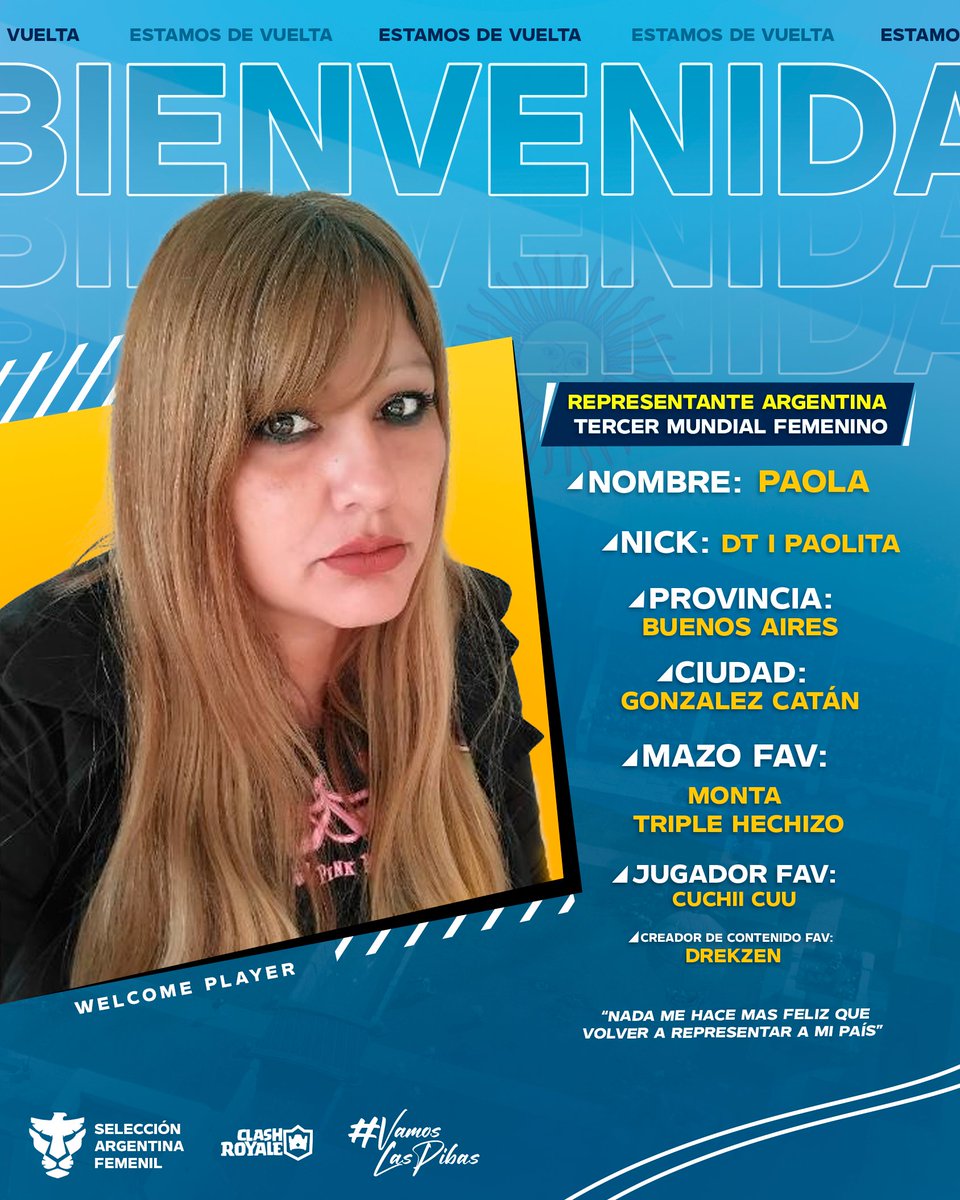 Sinónimo de disciplina y perseverancia..

Presentamos a nuestra otra capitana y jugadora🔥

Desde Buenos Aires, González Catán.. con ustedes <a href="/PaolaGorosito/">Paolita⭐⭐⭐</a> 💪🏻🎉

¡BIENVENIDA A ESTE NUEVO DESAFÍO!

#VamosLasPibas 2023 ⭐⭐⭐

Les dejamos aquí algunos datos de nuestra jugadora ⬇️⬇️