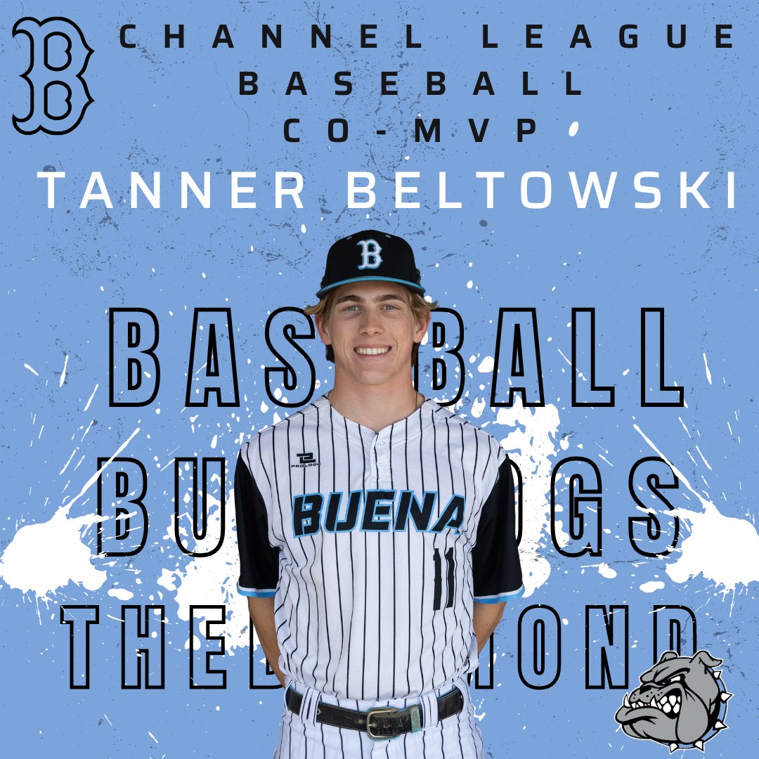 Buena H.S. Athletics (@buenaathletics) on Twitter photo Congratulations to <a href="/TannerBeltowski/">Tanner Beltowski</a> on earning Boys Baseball Channel League Co-MVP! Bulldog Nation is also excited for your future with Westmont College Baseball ⚾️💙🖤🐾
<a href="/_BHS_Baseball/">Buena Baseball</a> <a href="/vcspreps/">VCS Preps</a> Congratulations to <a href="/TannerBeltowski/">Tanner Beltowski</a> on earning Boys Baseball Channel League Co-MVP! Bulldog Nation is also excited for your future with Westmont College Baseball ⚾️💙🖤🐾
<a href="/_BHS_Baseball/">Buena Baseball</a> <a href="/vcspreps/">VCS Preps</a>
