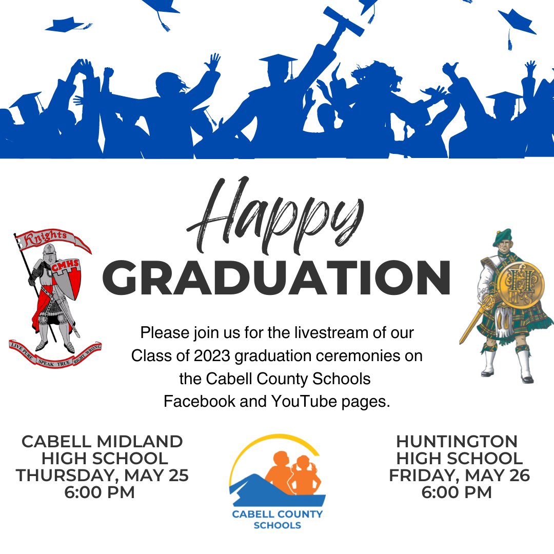 cabellschools's tweet photo. Congratulations Class of 2023! We are so proud of you! #cabellsuccess #createyourstory #createyourstorycabell @HHShighlanderWV @CabellMidland https://t.co/dVGhtUVlLr