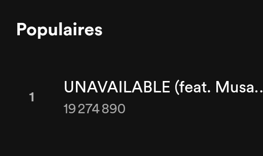 UNAVAILABLE has surpassed 19M Streams on Spotify 🔥🔥🔥