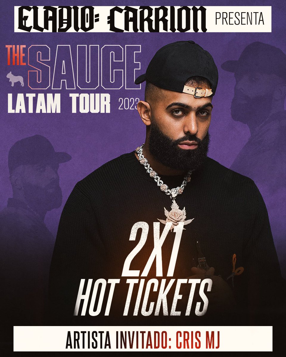 G5pro's tweet photo. 🚨SE VIENE THE SAUCE TOUR🔥

ELADIO CARRIÓN va a 🔥🇵🇾con toda la furia del mejor trap del🌍‼️

Art. Invitado: Cris MJ presentando sus mega hits “Marisola” y “Una noche en Medellín”😍

ARDIENTE 2X1 SOLO VÍA WEB en @ticketeapy primeras 3mil🎟️

APROVECHÁ AHORA, no hay YORO después☝️ https://t.co/qF8Wgdye4F