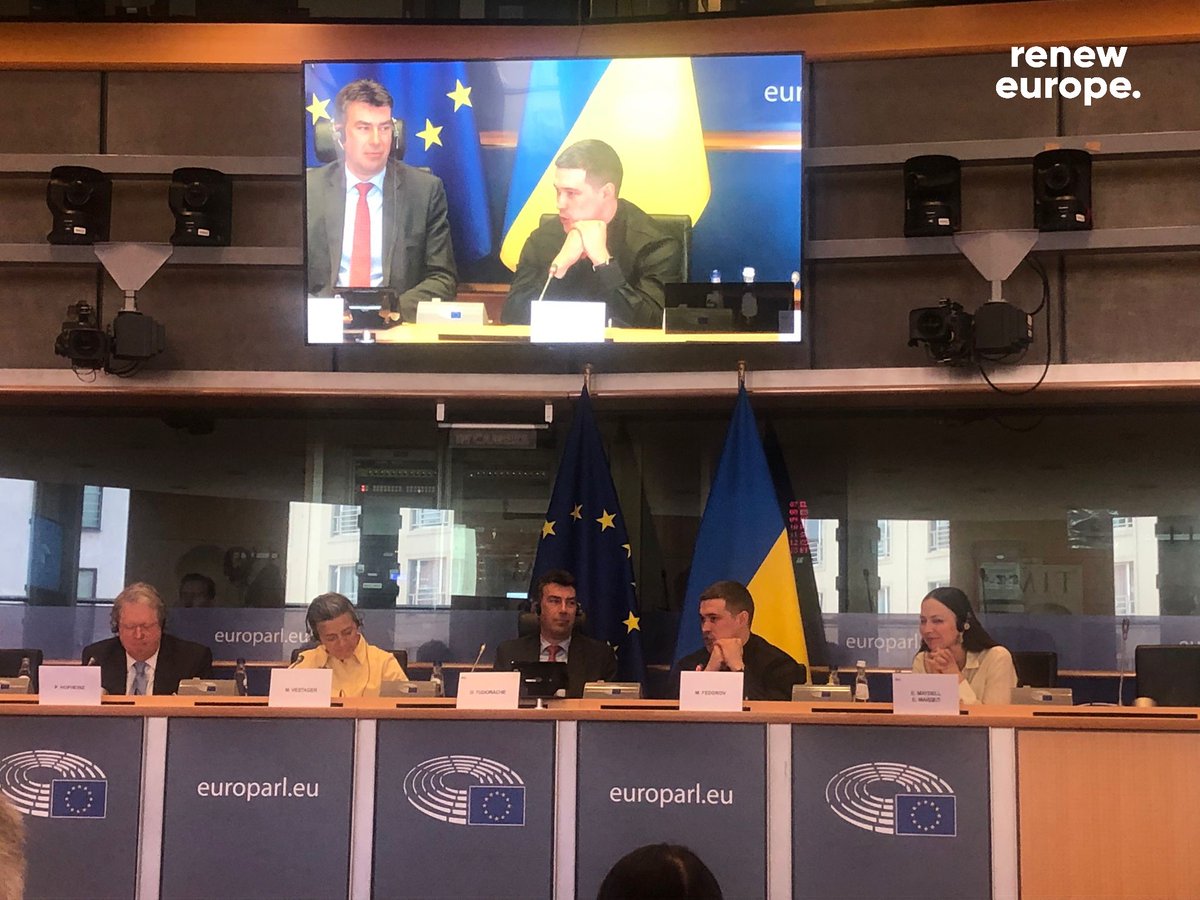 Dragoș Tudorache (@ioandragost) on Twitter photo Happy to host Ukrainian Deputy PM <a href="/FedorovMykhailo/">Mykhailo Fedorov</a>, EVP <a href="/vestager/">Margrethe Vestager</a>, MEP <a href="/EvaMaydell/">Eva Maydell (Paunova)</a> and <a href="/PaulHofheinz/">Paul Hofheinz</a> today, to discuss how a state can, indeed, become a digital platform. Ukraine showed us, in real time, how they can be a true model of democracy that the EU can follow. Happy to host Ukrainian Deputy PM <a href="/FedorovMykhailo/">Mykhailo Fedorov</a>, EVP <a href="/vestager/">Margrethe Vestager</a>, MEP <a href="/EvaMaydell/">Eva Maydell (Paunova)</a> and <a href="/PaulHofheinz/">Paul Hofheinz</a> today, to discuss how a state can, indeed, become a digital platform. Ukraine showed us, in real time, how they can be a true model of democracy that the EU can follow.