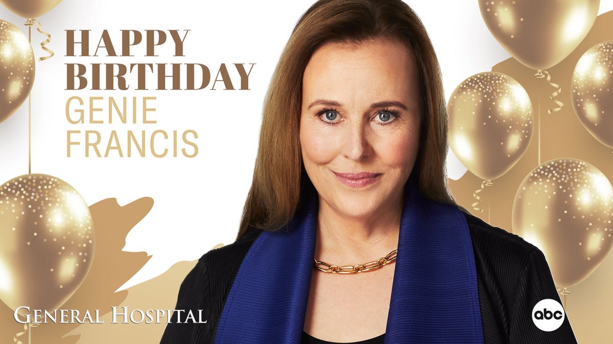 GeneralHospital's tweet photo. 🎊 Please help us wish @GenieFrancis a very #HappyBirthday! 🎉 #GH https://t.co/fua3frODd3