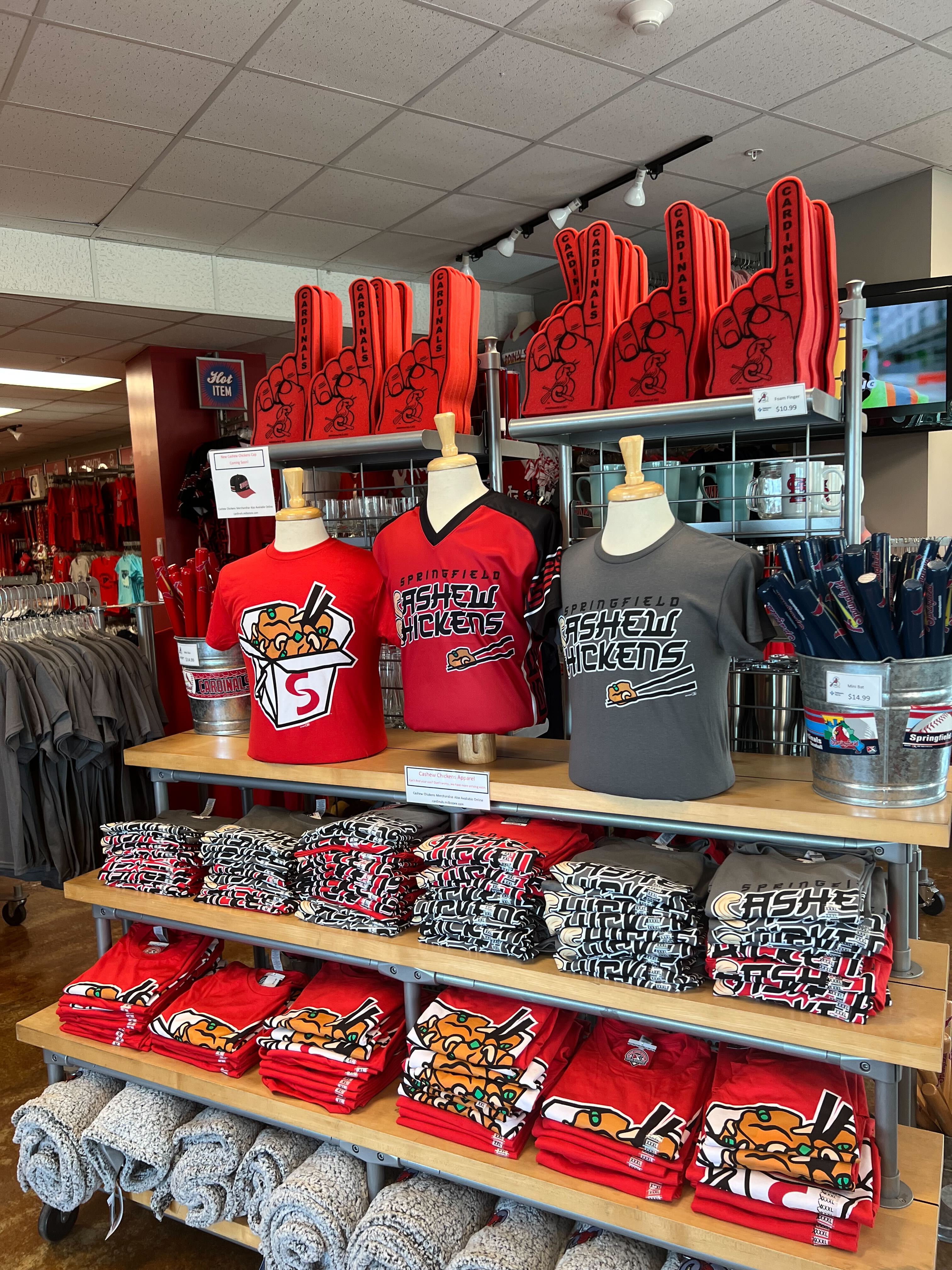 Springfield Cardinals on X: The Team Store is open RIGHT NOW! Come in and  stock up on your Cashew Chickens merchandise before their debut tonight! 🥡  Our Team Store is open until