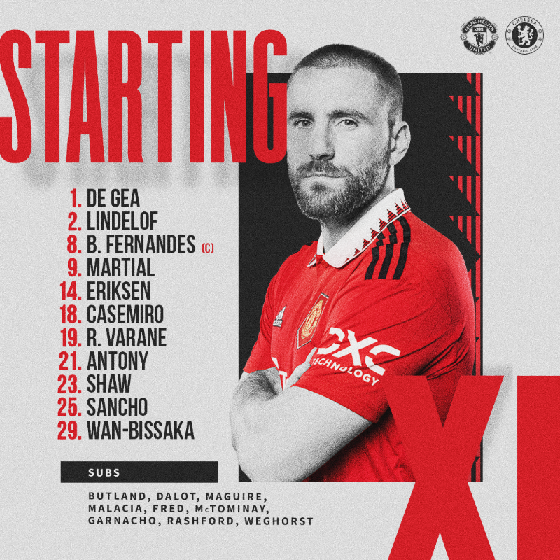 ManUtd's tweet photo. 🚨 TEAM NEWS 🚨

The Reds name an unchanged XI for #MUNCHE 👊

#MUFC || #PL