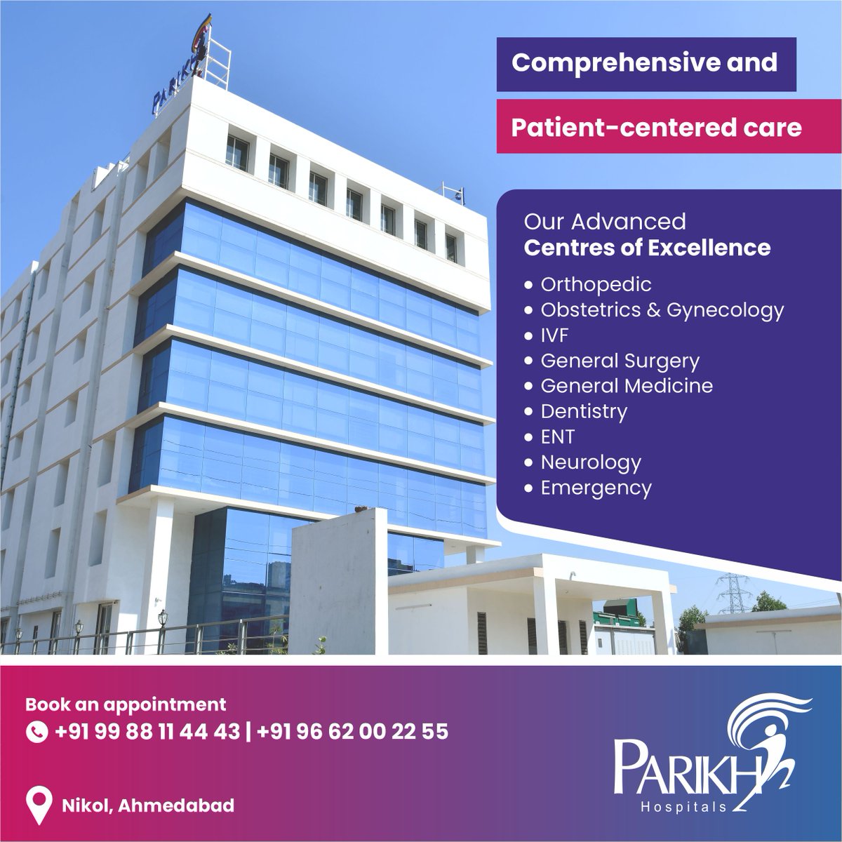 We have designated Centres of Excellence for many core specialties and super specialties at Parikh Hospitals.
.
.
.
#FetalMaternalMedicine #Obstetrics #Gynecology #Neurology #GeneralSurgery #Oral #Maxillofacial #Orthopedics #CenterOfExcellence #GeneralMedicine #Emergency #ent