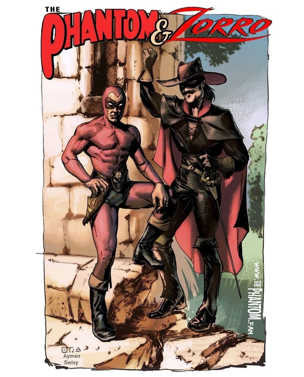 💥 The Phantom & Zorro by Aymen Swisy. #thephantom #comicbook #zorro