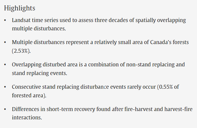 Joanne_C_White's tweet photo. 🤔So just how common are multiple disturbances in Canada's forests? And what impact do these multiple disturbances have on post-disturbance #forest regrowth? Insights from a national assessment:
👉https://t.co/kg3aTrsfL2 https://t.co/ptg73BMakb