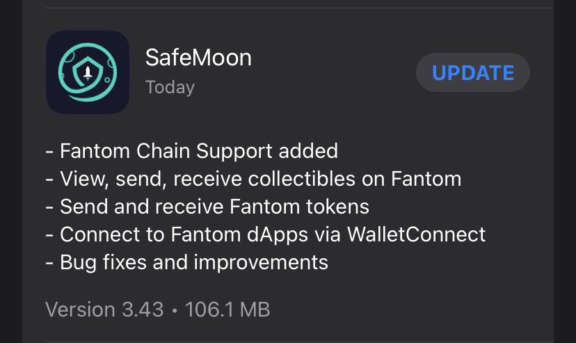 NEW
#SAFEMOON WALLET UPDATE available now 

Version 3.43