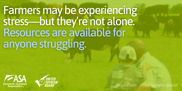 Break the stigma. Speak openly and honestly with mental health professionals or members of your community regarding your struggle with farm stress. Find state &amp; national resources here: ow.ly/Z8hV50J39FB #SoyHelp #MentalHealthMonth