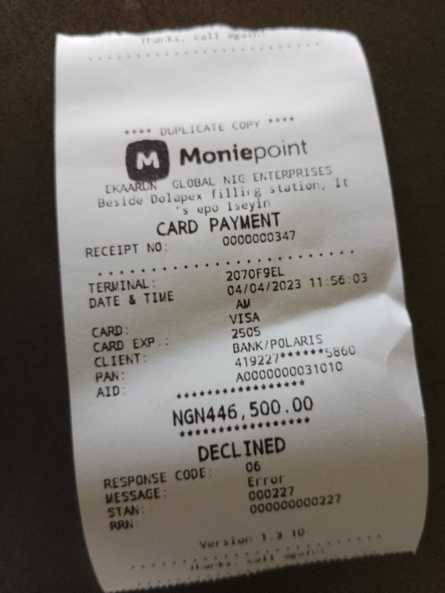 This MONIEPOINT is just a scam, no customer care to call, they don't reply DM, almost a month now they don't reverse this money @cenbank @moniepointng @OPay_NG @joinkuda @palmpay_ng