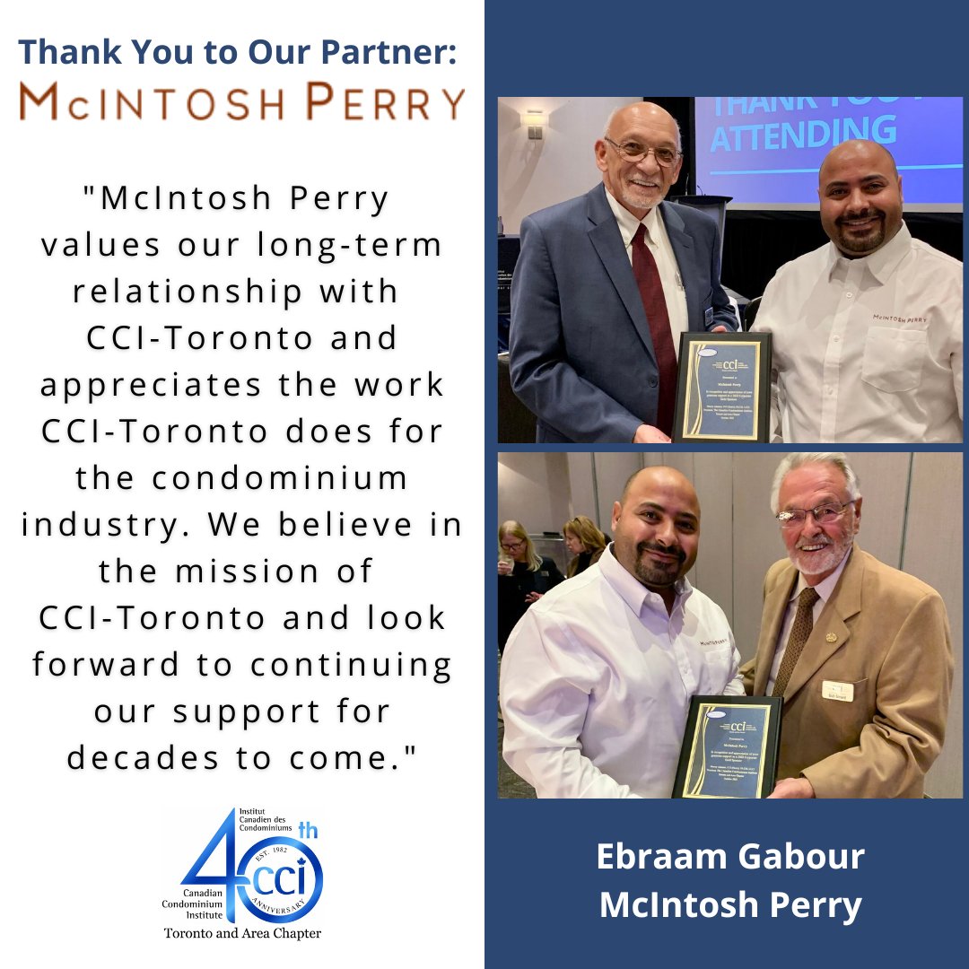 CCIToronto's tweet photo. Today, we're spotlighting one of CCI-Toronto's valued partners @McIntosh_Perry. McIntosh Perry is North America’s leading consulting firm with a client-focused purpose. Thank you for your continued support of CCI-Toronto! https://t.co/i5yIuTUwep