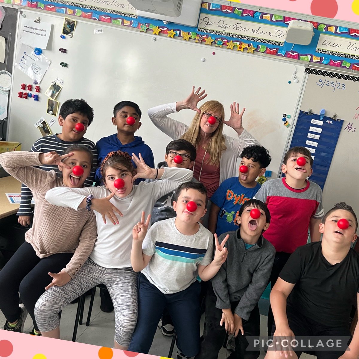 The Amazing Learners in Room 209 ⁦@Jackson_Ave⁩ are preparing for #RedNoseDay 2023 #MineolaProud ⁦@MineolaUFSD⁩