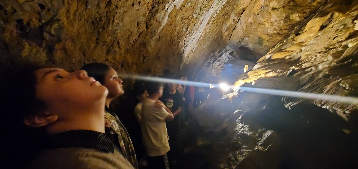 Inspired by @dacia92 to take our students to @CrystalCavePA.  Sarah was an excellent tour guide!  We were in awe of the formations.  
#rsdproud #reachthescienceteach #caveexploration