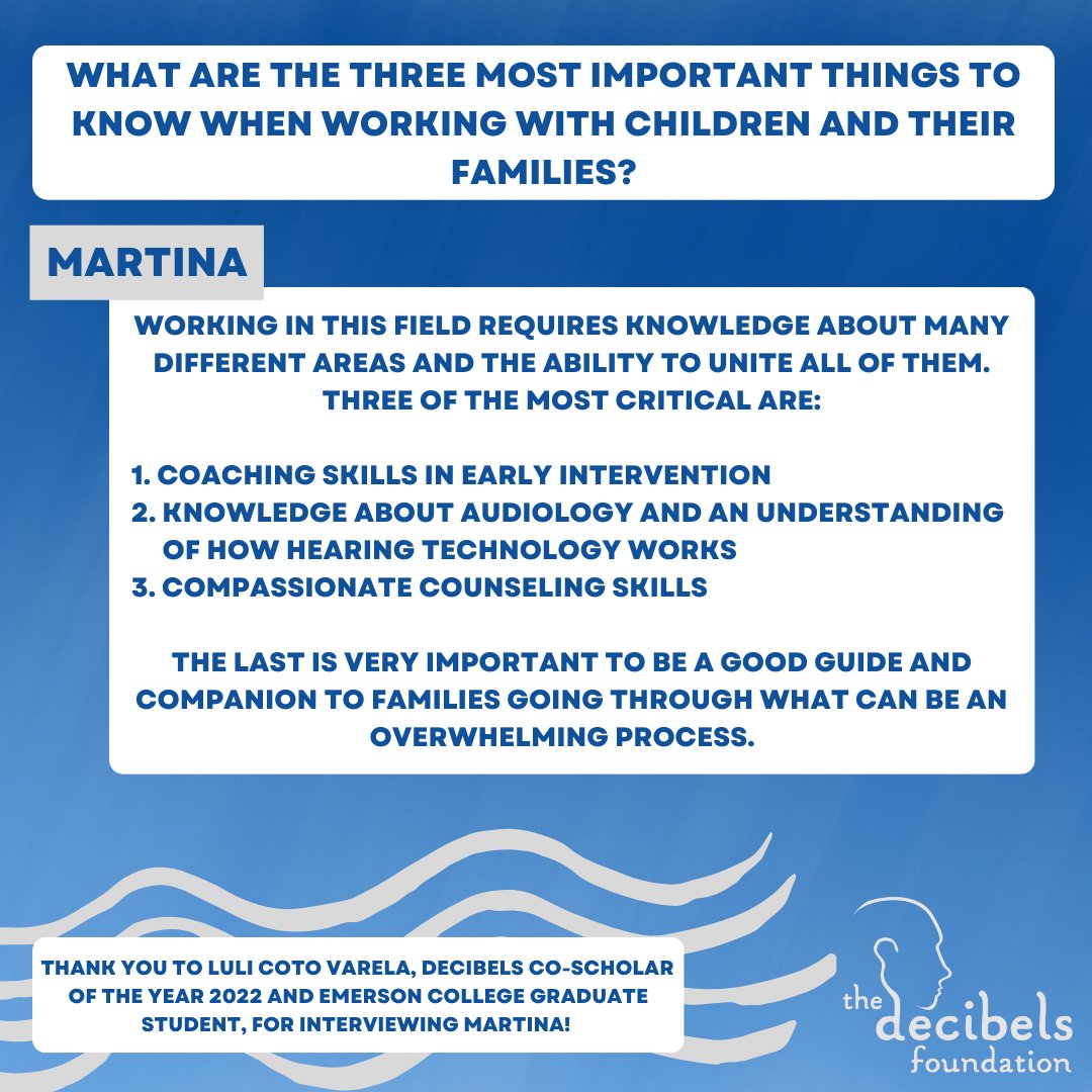 DecibelsFndn's tweet photo. Martina Guarello is Wavemaker of the Month for May!

Martina is a Listening and Spoken Language Provider from Chile, and is a children's book author. She is a reminder that there are advocates for children and families in all parts of the world.

#MakeWavesWithDecibels #MWWD https://t.co/rZdof01vdu