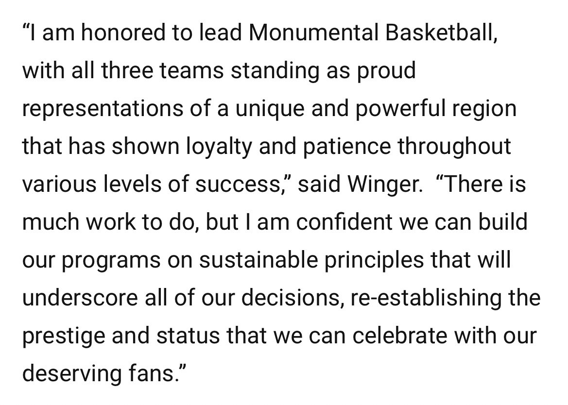 Hoop_District's tweet photo. Michael Winger on becoming President of Monumental Basketball
Calls the DMV “a unique and powerful region that has shown loyalty and patience throughout various levels of success.” 💯
“Re-establishing the prestige and status that we can celebrate with our deserving fans.” 🫡 https://t.co/M7l6lU0mBE