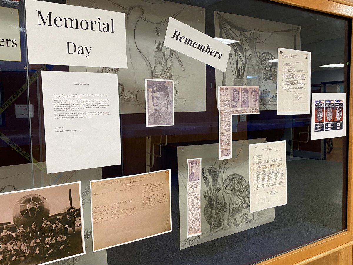 DunellenHS's tweet photo. In honor of Memorial Day, DHS remembers Dunellen heroes Charles Connolly and Earle von Schondorf, both killed in action during WWII. Thank you to James Brennan for proving all of the pictures and articles. https://t.co/ho3XBxQq0i
