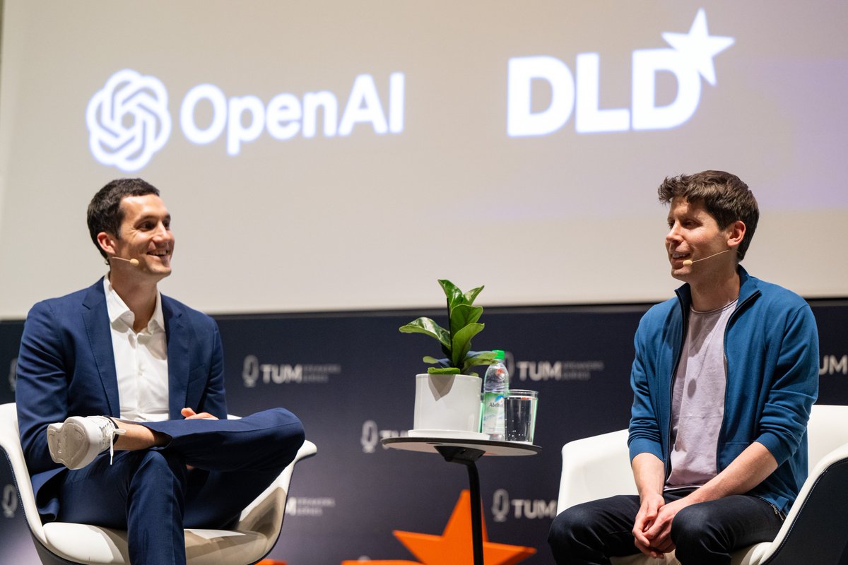 TU München (@tu_muenchen) on Twitter photo Today, #SamAltman, CEO of OpenAI, visited our university for a public discussion on #AI in our packed Audimax, moderated by Reinhard Heckel, our Professor of #MachineLearning. Watch the recap here: youtu.be/uaQZIK9gvNo
#ChatGPT
<a href="/TUMSpeakers/">TUM Speakers Series</a>
📷L.Preiss
🎥@ProLehre Today, #SamAltman, CEO of OpenAI, visited our university for a public discussion on #AI in our packed Audimax, moderated by Reinhard Heckel, our Professor of #MachineLearning. Watch the recap here: youtu.be/uaQZIK9gvNo
#ChatGPT
<a href="/TUMSpeakers/">TUM Speakers Series</a>
📷L.Preiss
🎥@ProLehre