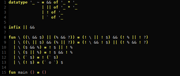 serpent7776's tweet image. This Standard ML code compiles and I find it amusing.
#sml #standardml