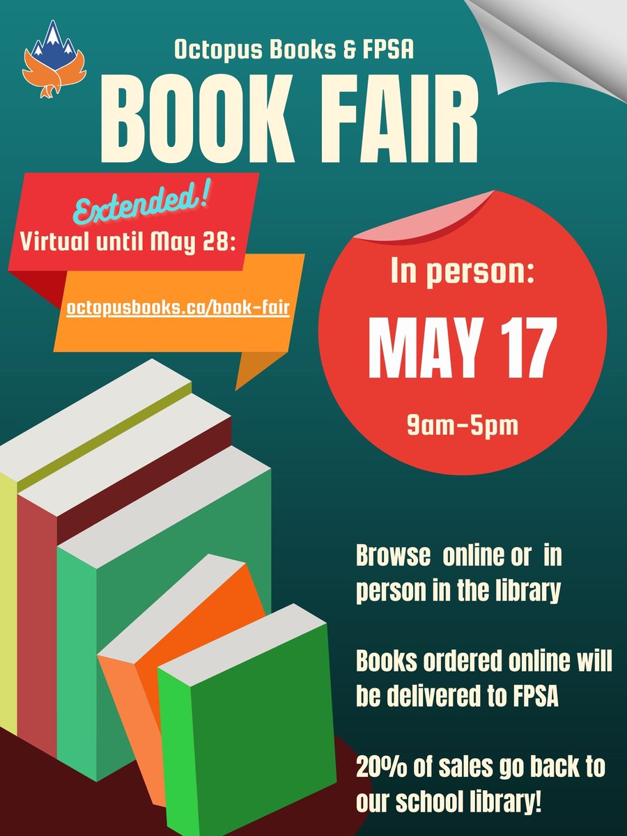 FPSA's virtual book fair with Octopus Books has been extended until midnight on Sunday, May 28th!
octopusbooks.ca/book-fair

<a href="/OCDSB/">OCDSB</a> 
<a href="/OCDSBLibrairies/">Libraries in the OCDSB</a>
<a href="/OctopusBooks/">Octopus Bookstore</a>