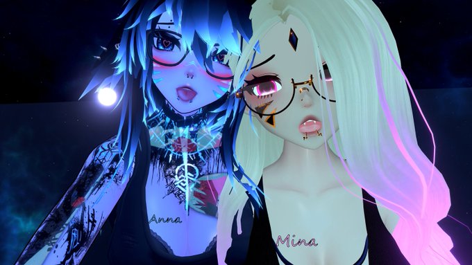 Hello everybody, we are MIna and Anna, we start our adventure on twitter, we will post pictures of us<a href="/tag/vrchat"class="tags"><span>#vrchat</span></a>