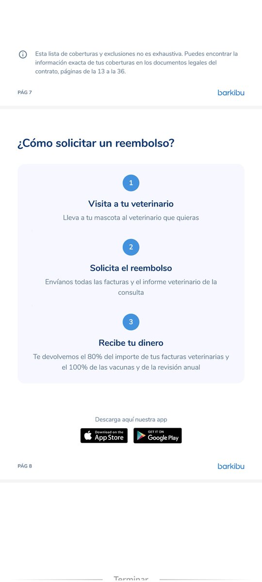 alexrb22's tweet photo. Que curioso que @Barkibu te ponga 3 puntos fáciles para solicitar el reembolso y me incluyan en póliza el punto 3 de imagen adjunta. Opero a mi mascota de la rotula, envío docs en regla y dicen que falta documentos historial clínico (no lo indica),lo alargan para no reembolsarme? https://t.co/6EQ6aNzje4