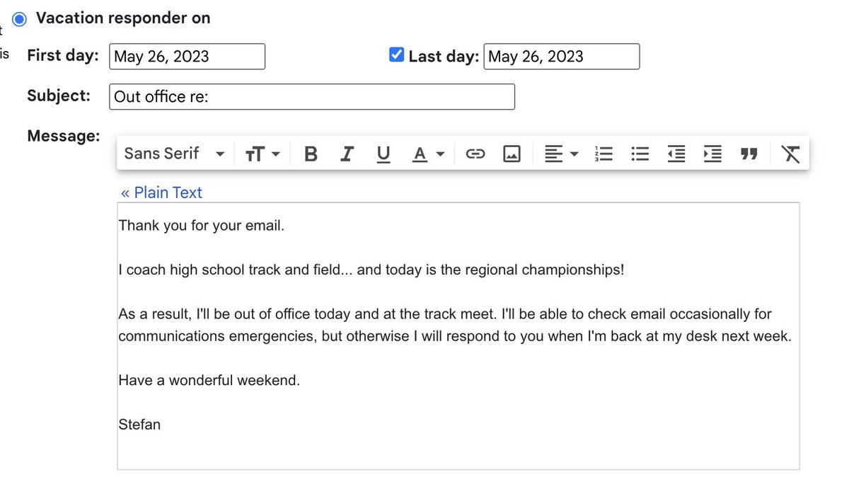 I'm out of office today and I couldn't be happier about the reason