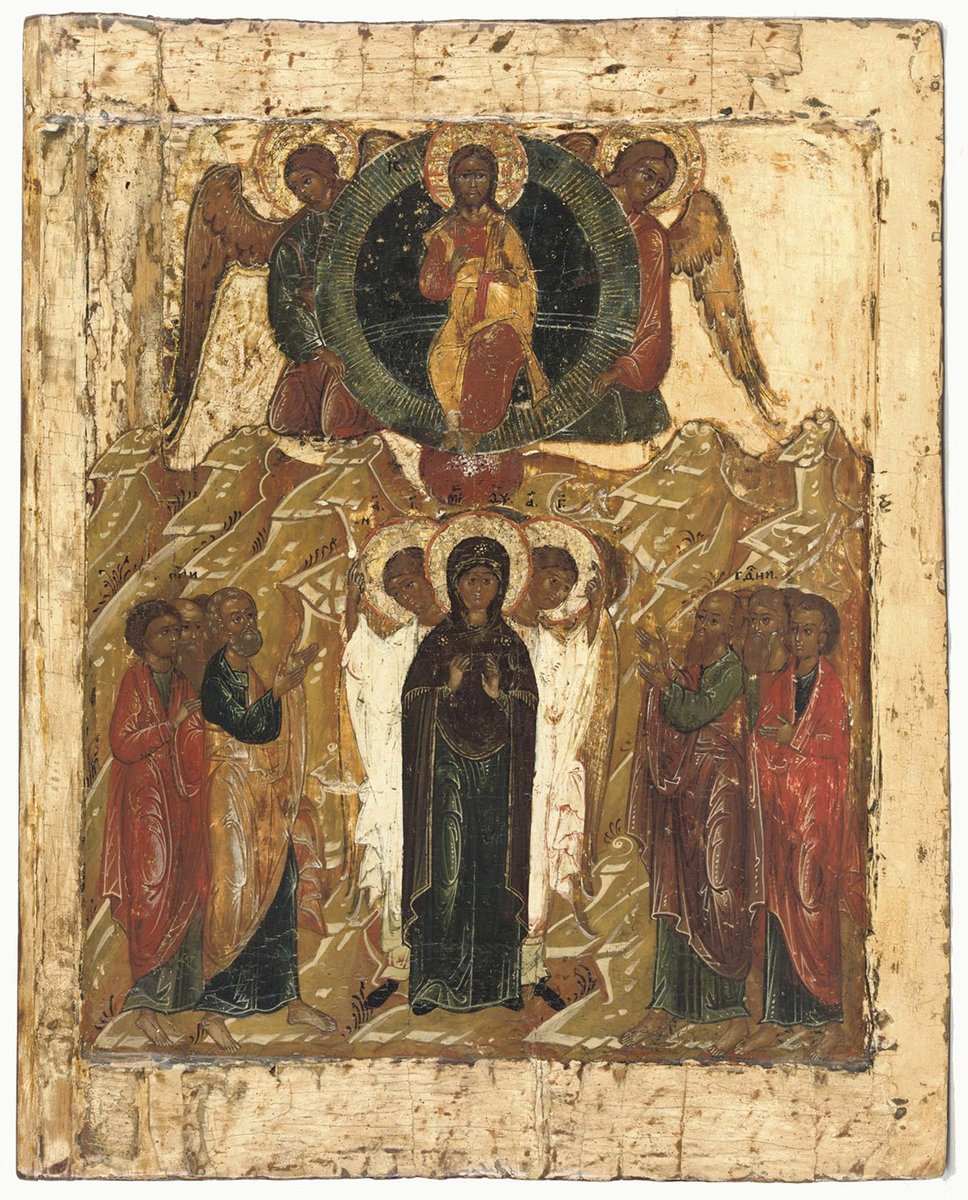 For Orthodox Christians (and anyone who celebrated Easter on April 16 this year), today is the Ascension of Christ.

The Ascension of Christ
c.1600
Russia